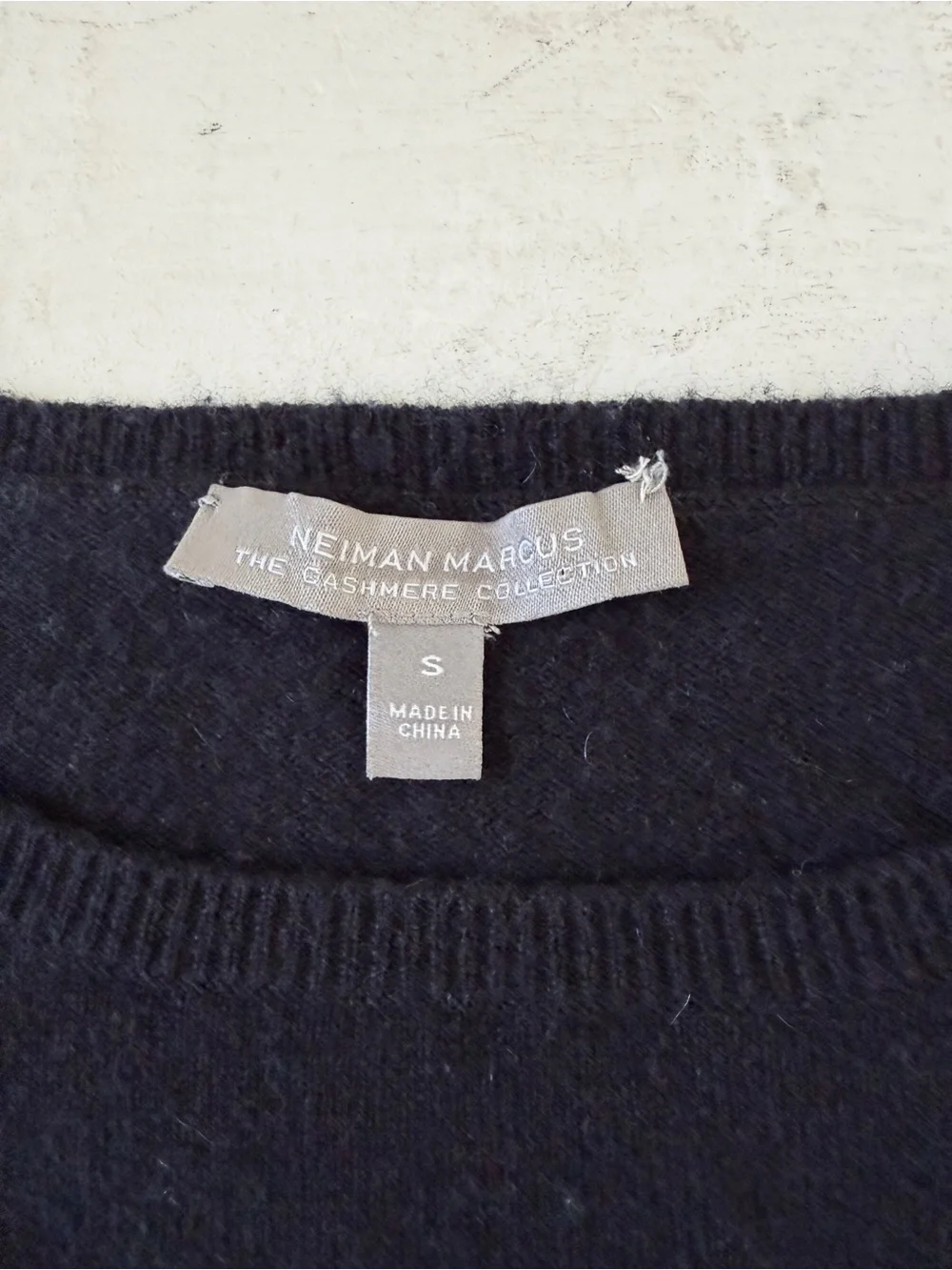 Neiman Marcus Cashmere Collection Ruffle  Bell Sleeve Pullover Sweater Black S